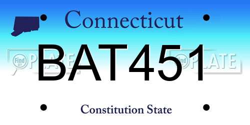 BAT451 Connecticut License Plate