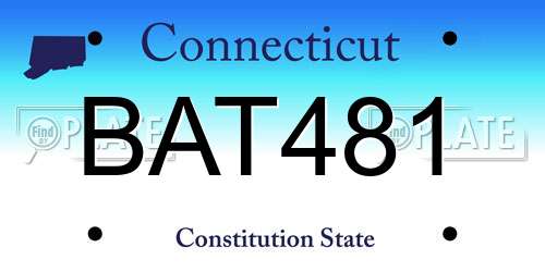 BAT481 Connecticut License Plate