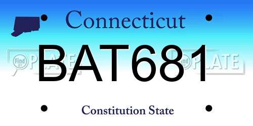 BAT681 Connecticut License Plate