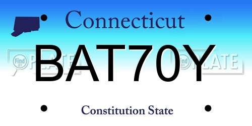 BAT70Y Connecticut License Plate