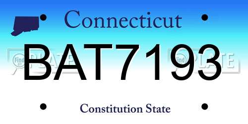 BAT7193 Connecticut License Plate