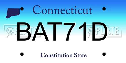 BAT71D Connecticut License Plate