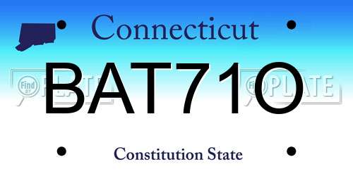 BAT71O Connecticut License Plate