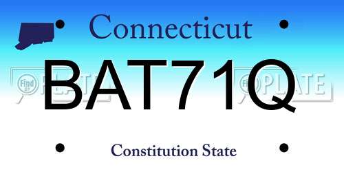 BAT71Q Connecticut License Plate