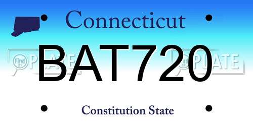 BAT720 Connecticut License Plate