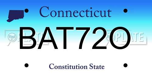 BAT72O Connecticut License Plate
