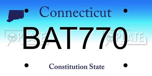 BAT770 Connecticut License Plate