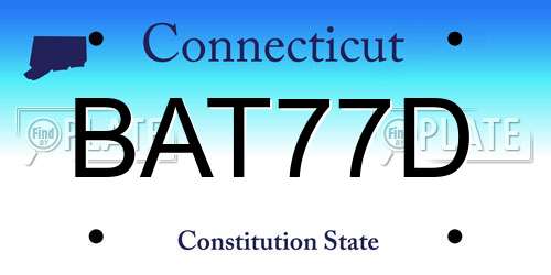 BAT77D Connecticut License Plate