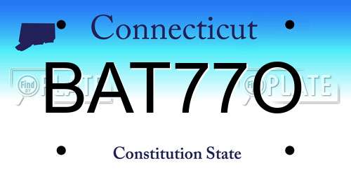BAT77O Connecticut License Plate