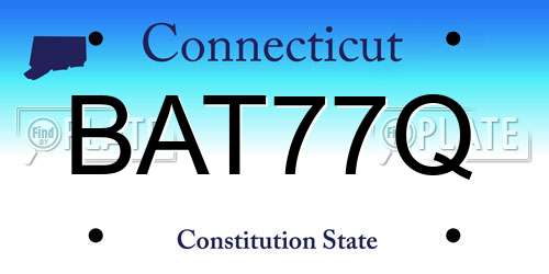 BAT77Q Connecticut License Plate