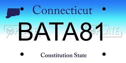 BATA81 Connecticut License Plate