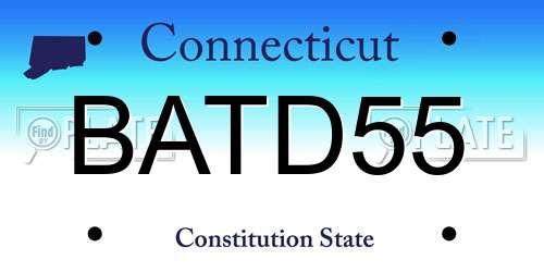 BATD55 Connecticut License Plate
