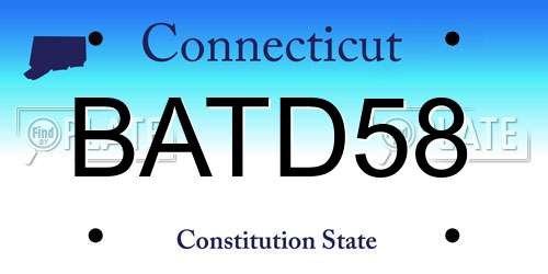 BATD58 Connecticut License Plate
