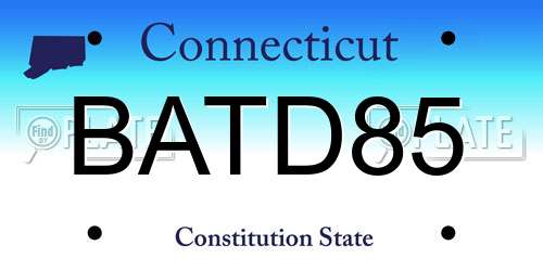 BATD85 Connecticut License Plate