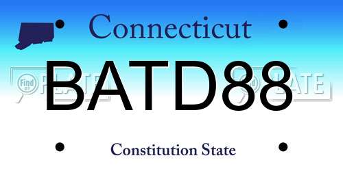 BATD88 Connecticut License Plate