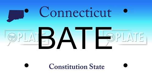 BATE Connecticut License Plate