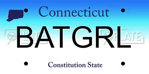 BATGRL Connecticut License Plate