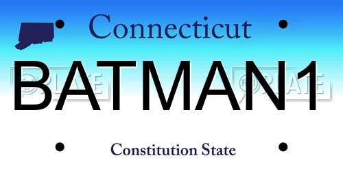 BATMAN1 Connecticut License Plate