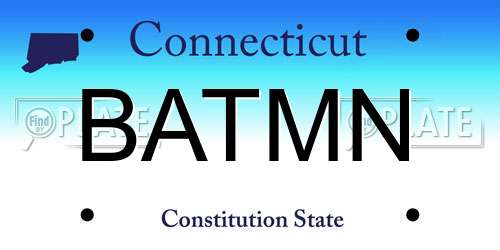 BATMN Connecticut License Plate