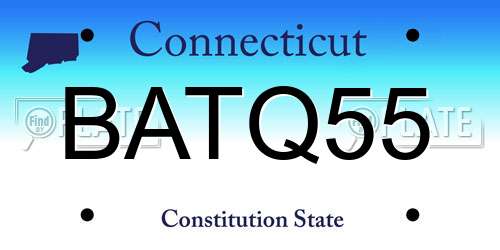 BATQ55 Connecticut License Plate