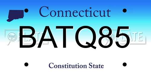 BATQ85 Connecticut License Plate