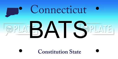 BATS Connecticut License Plate