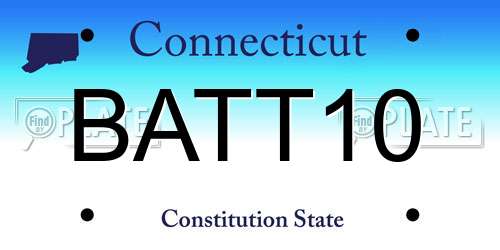 BATT10 Connecticut License Plate