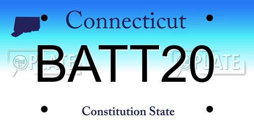 BATT20 Connecticut License Plate