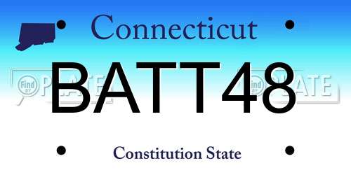 BATT48 Connecticut License Plate