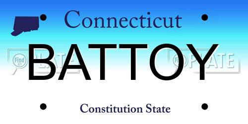 BATTOY Connecticut License Plate