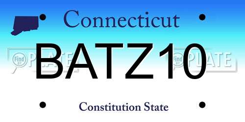 BATZ10 Connecticut License Plate