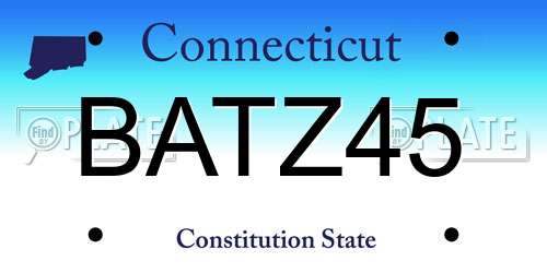 BATZ45 Connecticut License Plate
