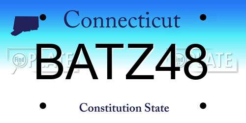 BATZ48 Connecticut License Plate