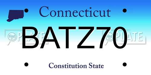 BATZ70 Connecticut License Plate