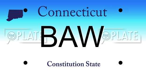 BAW Connecticut License Plate