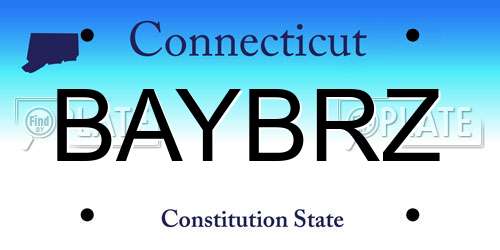 BAYBRZ Connecticut License Plate