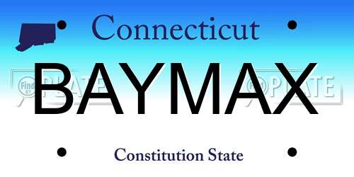 BAYMAX Connecticut License Plate