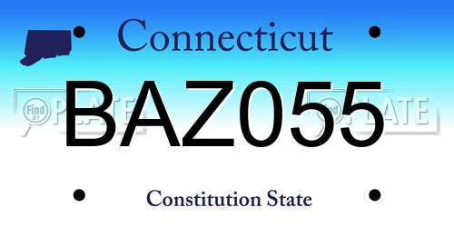 BAZ055 Connecticut License Plate