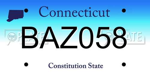 BAZ058 Connecticut License Plate