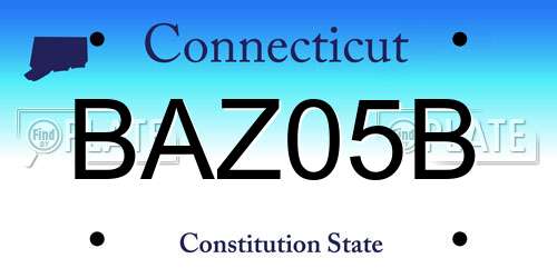 BAZ05B Connecticut License Plate