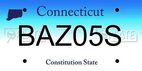 BAZ05S Connecticut License Plate