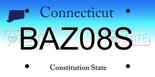 BAZ08S Connecticut License Plate