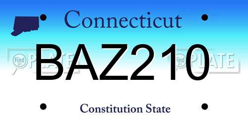 BAZ210 Connecticut License Plate