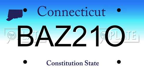 BAZ21O Connecticut License Plate