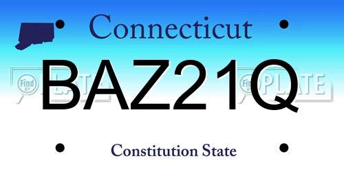 BAZ21Q Connecticut License Plate