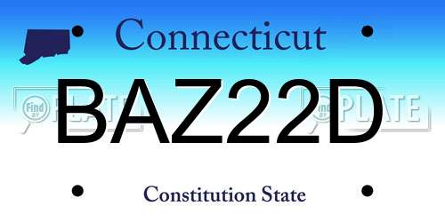 BAZ22D Connecticut License Plate