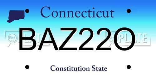 BAZ22O Connecticut License Plate