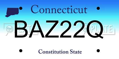 BAZ22Q Connecticut License Plate