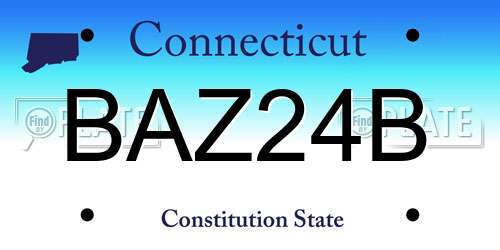 BAZ24B Connecticut License Plate