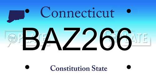 BAZ266 Connecticut License Plate